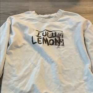 lululemon athletica White Sweater with Black Logo